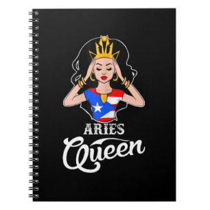 Caderno Espiral Aries Queen Porto Rico Aniversário Para Mulheres N