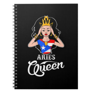 Caderno Espiral Aries Queen Porto Rico Aniversário Para Mulheres N