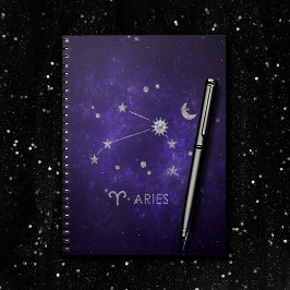 Caderno Espiral Áries roxas | Astrologia Cósmica Horoscópio