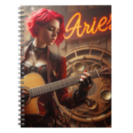 Caderno Espiral Aries Zodiac Musical Guitar