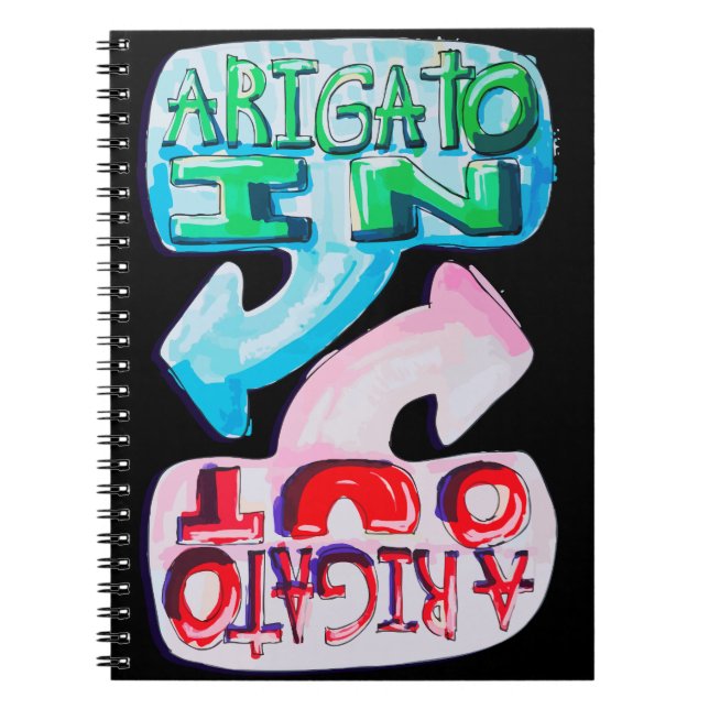 Caderno Espiral Arigato In, Arigato Out (Frente)