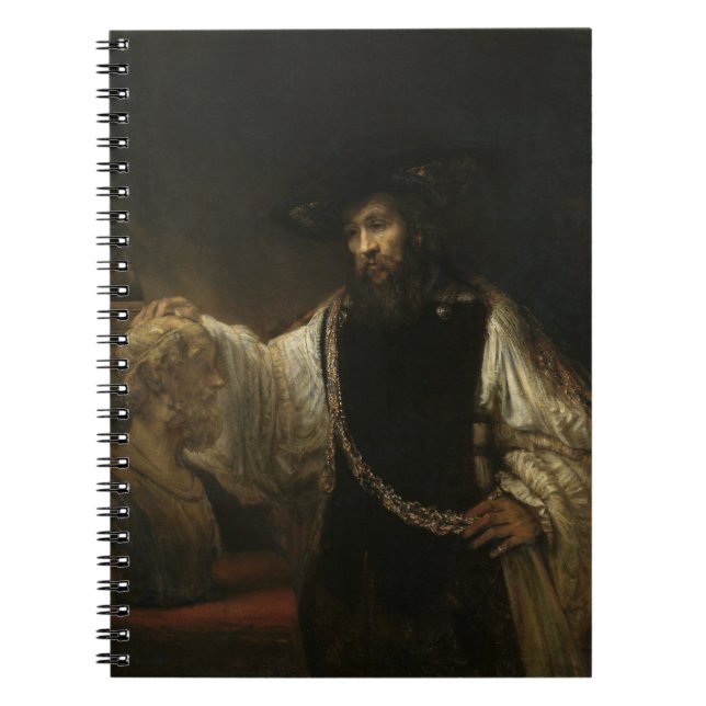 Caderno Espiral Aristotle (384-322 BC) com um busto do local (Frente)