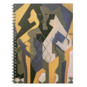 Caderno Espiral Arlequim à Mesa de Juan Gris, Cubismo Vintage