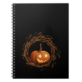 Caderno Espiral Armação de Grinalda de Galho de Abóbora de Hallowe