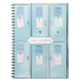 Caderno Espiral Armários Escolares Azuis do Ensino Médio