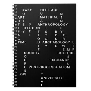 Caderno Espiral Arqueologia e palavras cruzadas da antropologia