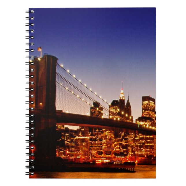 Caderno Espiral Arquitectura da cidade de New York com a ponte (Frente)
