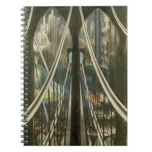 Caderno Espiral Arquitetura Antiga de Nova York, Ponte de Brooklyn