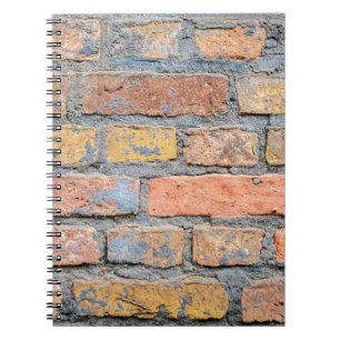 Caderno Espiral Arquitetura de fundo de textura de tijolo antiga,