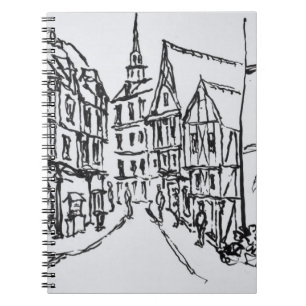 Caderno Espiral Arquitetura   Dinan, Bretanha, França