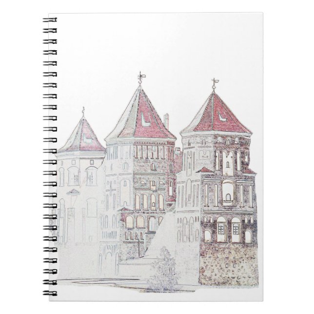 Caderno Espiral Arquitetura do Castelo de Belarus Mir (Frente)