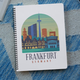 Caderno Espiral Arquitetura Skyline Frankfurt-Alemanha