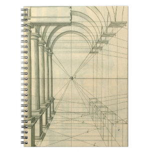 Caderno Espiral Arquitetura Vintage, Arches Colunas Perspectiva