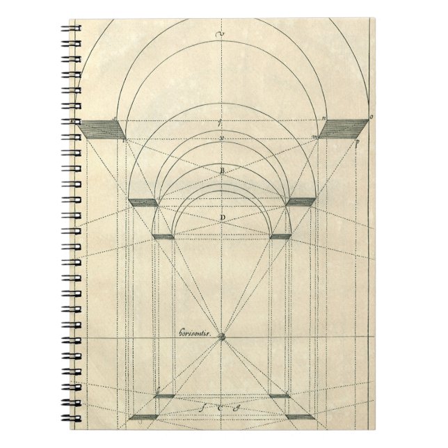 Caderno Espiral Arquitetura Vintage, Perspectiva do Arco Renascent (Frente)