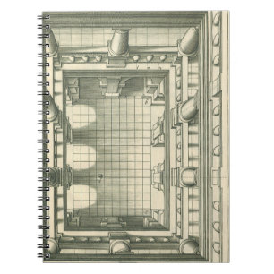 Caderno Espiral Arquitetura Vintage, Perspectiva do Pátio do Atriu