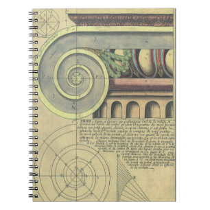 Caderno Espiral Arquitetura Vintage; Voluta Capital por Vignola