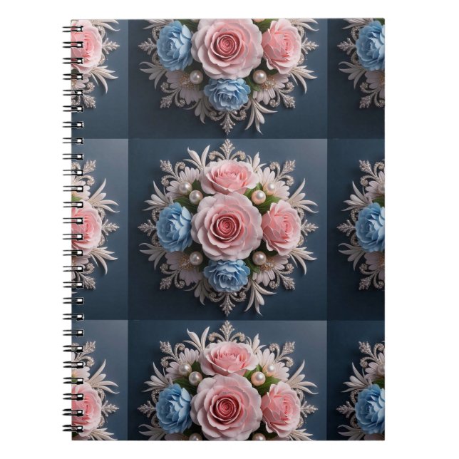 Caderno Espiral arranjo da Flor do eterno para ela (Frente)