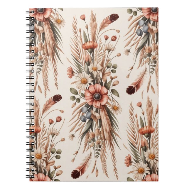 Caderno Espiral Arranjo Floral Vertical (Frente)