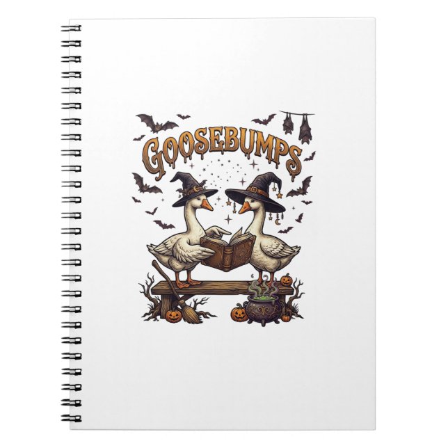 Caderno Espiral Arrepios de Ganso Fantasmas de Halloween Chapéus d (Frente)