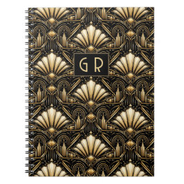 Caderno Espiral Art Déco Arquitetônico | Inicial Personalizada