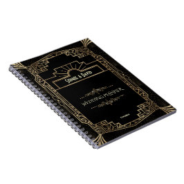 Caderno Espiral Art Deco Black Gatsby 1920 Style Planner