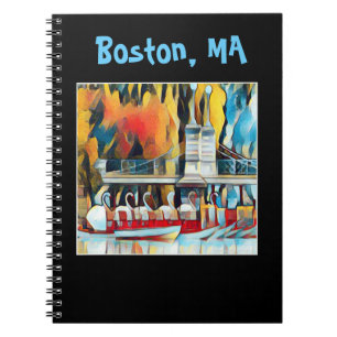 Caderno Espiral Art Deco Boston Swan Boats