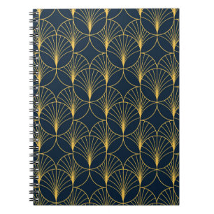 Caderno Espiral Art Deco Elegance: Fan Motifs