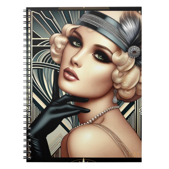 Caderno Espiral Art Deco Femme Fatale Planner (Frente)