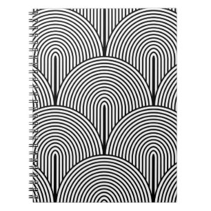 Caderno Espiral Art Deco, Luxúria Black White.