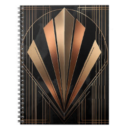 Caderno Espiral Art Deco Metallic Geometric Elegance