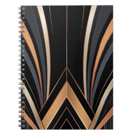 Caderno Espiral Art Deco Metallic Geometric Elegance