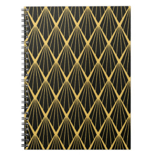 Caderno Espiral Art Deco padrão perfeito. Orna de decoração de 