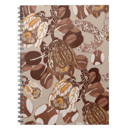 Caderno Espiral Art Deco protea flor