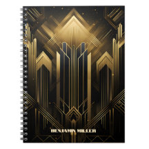 Art Deco Retro Vintage Clássico 1920 Preto e Doura