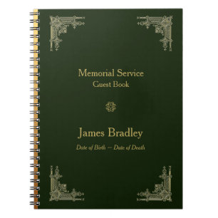 Caderno Espiral Art Deco Style 2 Memorial Service Guest Book