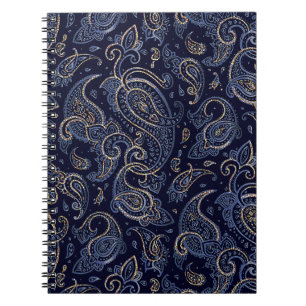 Caderno Espiral Art Nouveau Floral Denim Design