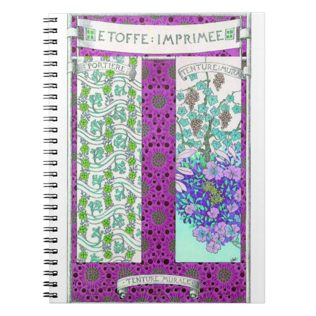 Caderno Espiral Art nouveau Grapevine florescente (Frente)