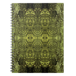 Caderno Espiral Art Nouveau: Ornamento Vintage Colorido.