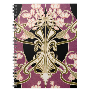 Caderno Espiral Art Nouveau padrão #2