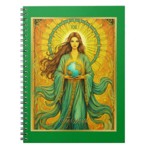 Caderno Espiral Art Nouveau Tarot Card The World