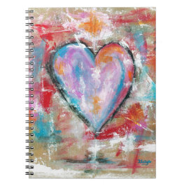 Caderno Espiral Arte abstracta imprudente do coração que pinta o