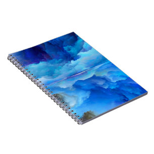 Caderno Espiral Arte abstrata de nuvem colorida surr da SlipperyJo