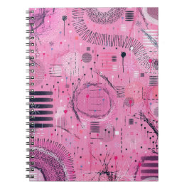 Caderno Espiral Arte abstrata de Sundae de Morango