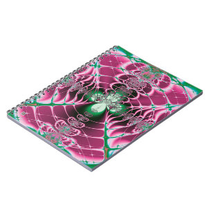 Caderno Espiral Arte abstrata flor vermelha