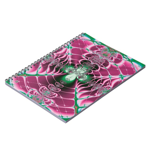 Caderno Espiral Arte abstrata flor vermelha (Left Side)