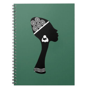 Caderno Espiral Arte abstrata moderna de mulher afro-americana