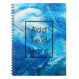 Caderno Espiral Arte Abstrato de Mistura Azul e Branca