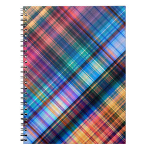 Caderno Espiral arte abstrato geométrico diagonal arco-íris