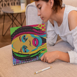 Caderno Espiral Arte-Afro-Americana Bold Pop com Locais
