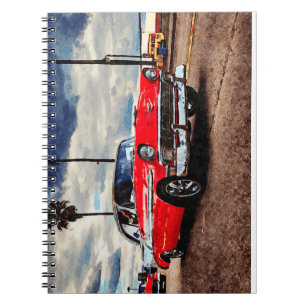 Caderno Espiral Arte aquosa do Chevrolet Bel Air de 1956
